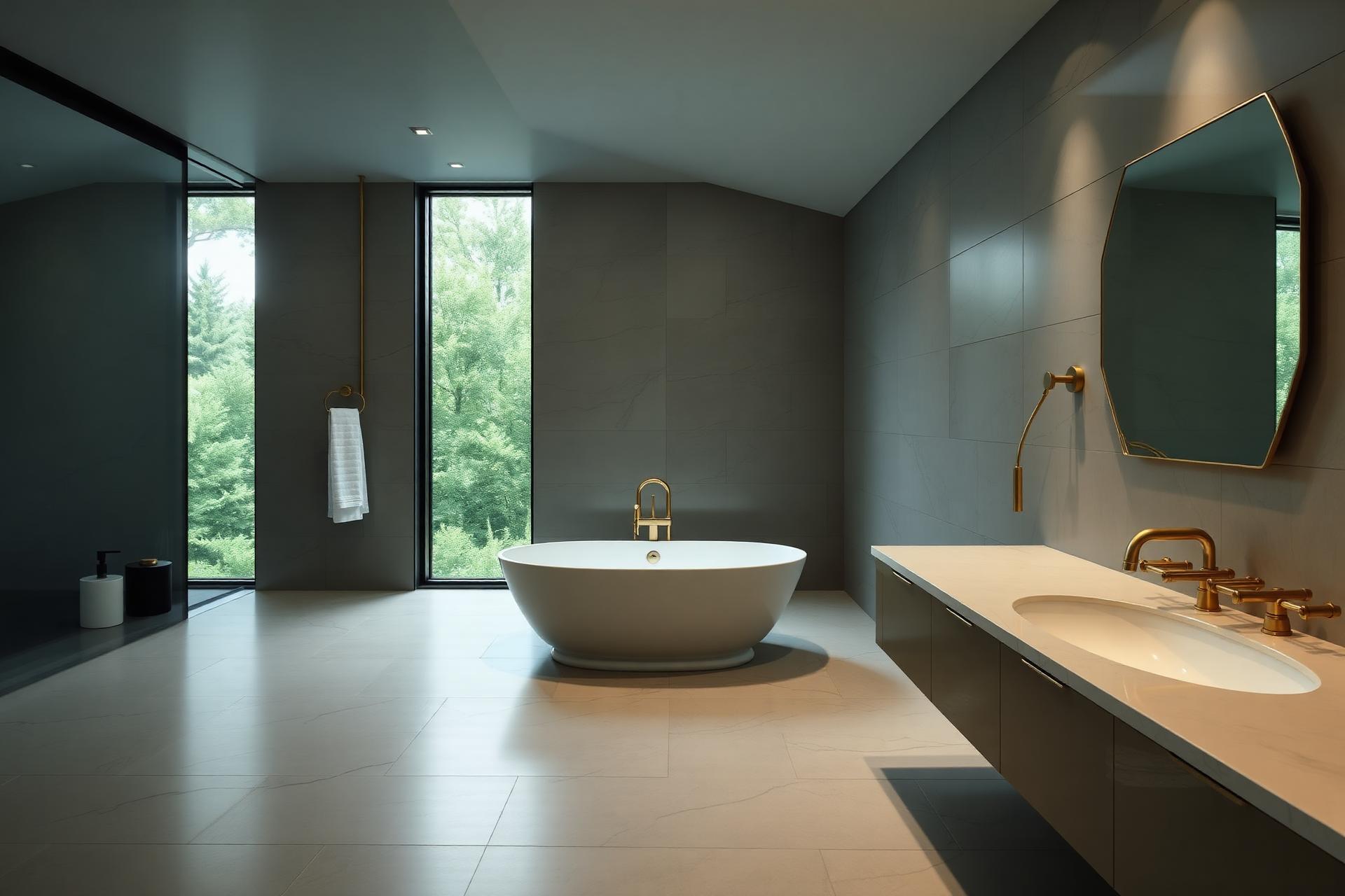 Luxury Sunshine Coast bathroom tiled by Maroochydore Tiling